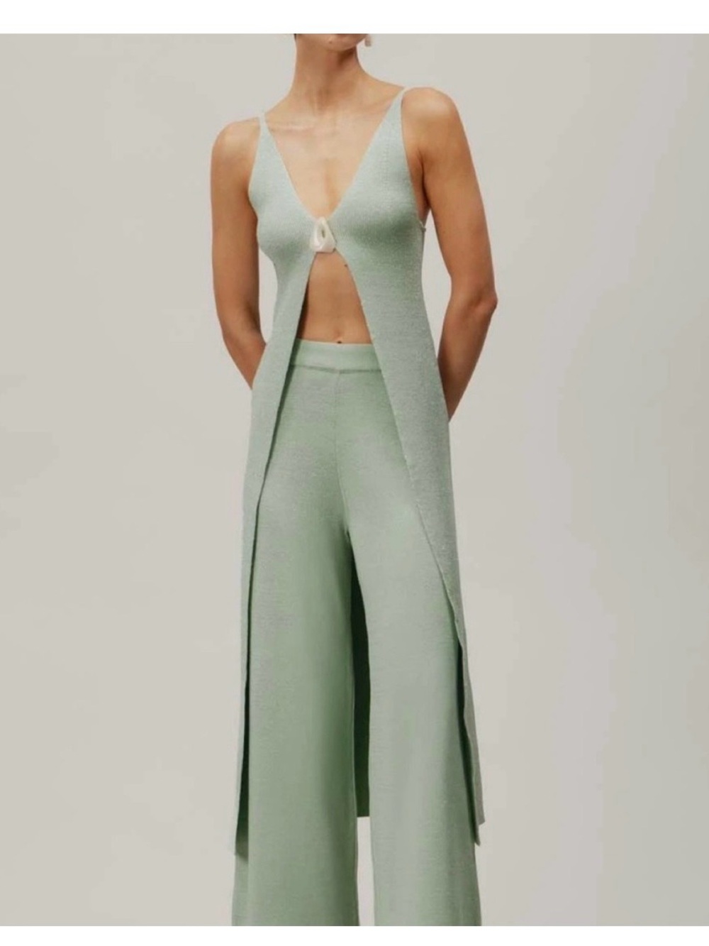 BAOBAB Clarissa Set in Mint Green (Wide-Leg Knit Pants & Maxi top)